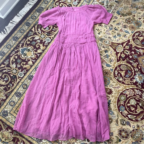 Rebecca Taylor Short Sleeve Pleated Dress - Picture 8 of 13